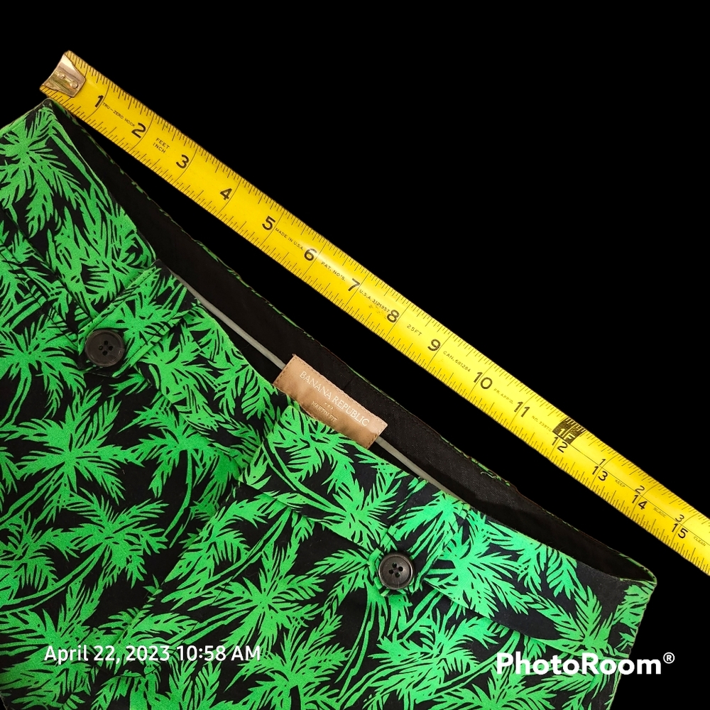 BANANA REPUBLIC Crops Pedal Pushers Capris Green and Black Cotton Rich Fabric - Picture 9 of 9